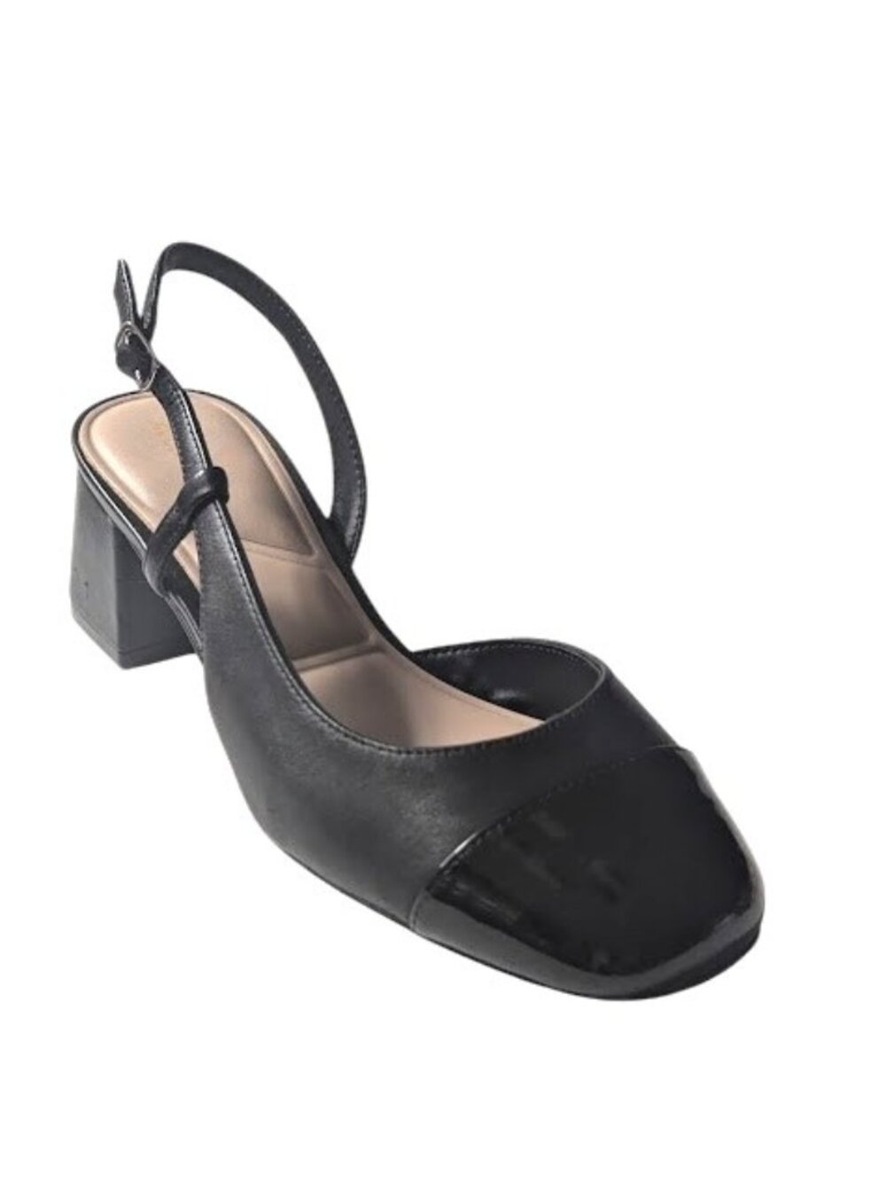 ALDO Womens Bialle Half D'Orsay Cap-Toe Block-Heel Slingback Pumps Size 7.5 NWOB